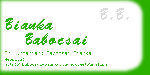 bianka babocsai business card